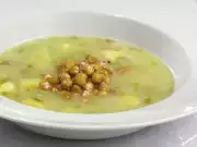 Pórková polévka s osmaženou cizrnou