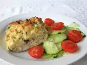 Rybí filé pod sýrovou nádivkou