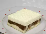 Dvoubarevný tvarohový zákusek